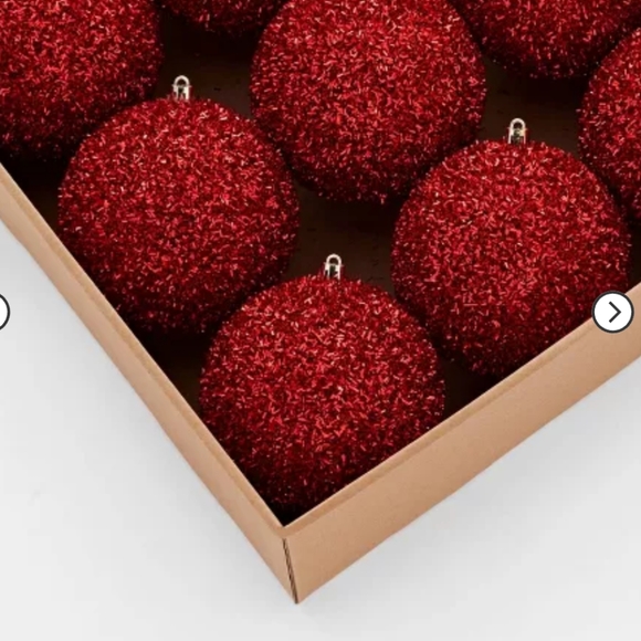 Holiday 9ct Tinsel Ball Christmas Tree Ornament Set